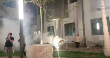 تعقيم وتطهير مستشفى أبو خليفة للحجر الصحى بالإسماعيلية.. صور