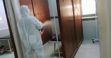 صور.. تعقيم وتطهير مستشفى رأس غارب المركزى ومبنى العيادات الخارجية