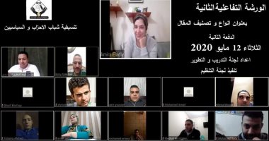 تنسيقية شباب الأحزاب تنظم ورشة تدريبية بالفيديو كونفرانس