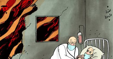 كاريكاتير صحيفة إماراتية.. الشرق الأوسط فى حالة إعياء شديد