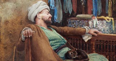 100 لوحة عالمية.. "تاجر فى القاهرة" مشهد إنسانى لـ رجال المحروسة 