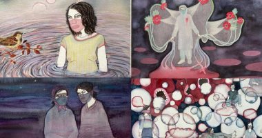 شاهد. فنانة هندية ترسم للتخلص من ألم فقدانها لزوجها فى زمن كورونا