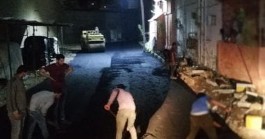 الدفع بـ 14 سيارة لاستكمال أعمال الرصف بمنطقة أبو شاهين فى المحلة الكبرى