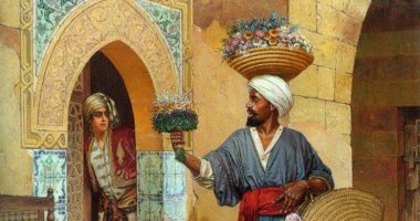 100 لوحة عالمية.. "بائع الزهور فى القاهرة القديمة" بهجة الصباح