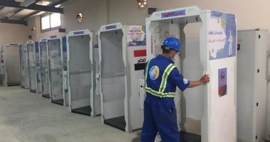 صور .."مياه الإسكندرية": تصنيع 50 بوابة تعقيم ضد كورونا ونقلها للجيزة