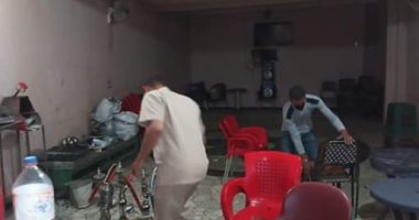 ضبط مقهى مخالف فى حملة مكبرة بمغاغة بالمنيا ومصادرة 9 شيش 