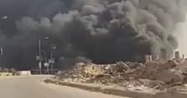 انتداب المعمل الجنائى لمعاينة حريق في الزيتون
