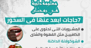 إنفو جراف.. معلومة طبية رمضانية.. 7 حاجات ابعد عنها فى السحور