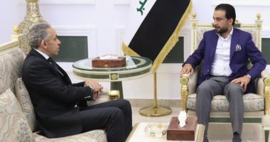 سفير مصر ببغداد يبحث مع رئيس برلمان العراق التعاون بالملفات ذات التعاون المشترك 