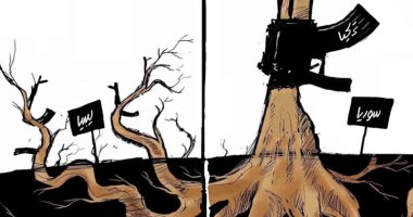 كاريكاتير صحيفة سعودية.. تركيا تزرع الإرهاب فى الأراضى الليبية 
