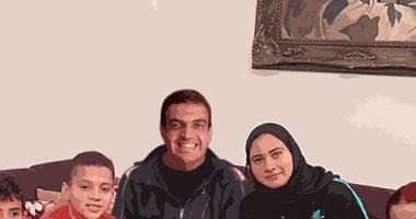 قارئ يشارك بلوحة فنية للشهيد أحمد المنسى مع أسرته
