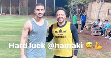 محمد عواد يهزم حماقي فى مباراة كرة قدم خماسية
