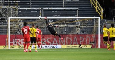 بايرن ميونخ يحسم كلاسيكو ألمانيا بهدف خرافى ضد دورتموند.. العملاق البافارى يبتعد بالصدارة ويوسع الفارق إلى 7 نقاط.. نوير يخوض مباراته 400 بالبوندزليجا.. وماكينة هالاند التهديفية تتعطل للمرة الثانية على التوالي
