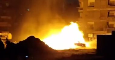 صور.. الحماية المدنية تكافح حريق انفجار ماسورة غاز فى حلمية الزيتون