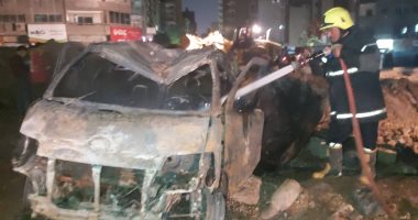 الحماية المدنية تسيطر على حريق ماسورة غاز حلمية الزيتون