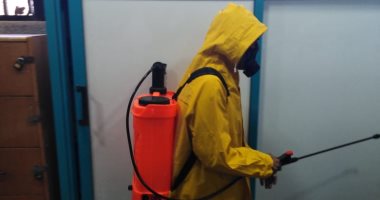 صور .. تطهير وتعقيم مبنى نقابة المهندسين بالإسكندرية قبل إستئناف العمل غدا