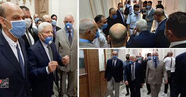 صور.. رئيس النقض يتفقد سير العمل بالمحكمة فى أول أيام العودة للعمل.. المستشار عبدالله عصر يشدد على المسئولين بدار القضاء باتباع إجراءات الوقاية.. والمحكمة تفعل الوسائل التكنولوجية الحديثة لخدمة المتقاضين