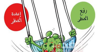 كاريكاتير صحيفة أردنية.. "الحظر" ساعة يروح وساعة يجى بسبب كورونا