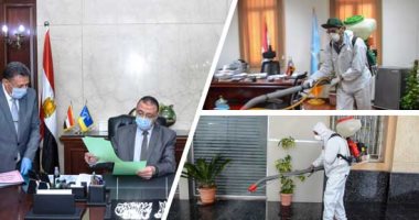 ماذا يحدث بديوان عام الإسكندرية بعد إصابة نائب المحافظ ومستشارين بكورونا؟.. المحافظ: حصر المخالطين ووضعهم بالعزل المنزلى وتعقيم كامل للمبنى.. النائب والمستشار بصحة جيدة.. وزيادة بوابات التعقيم وكواشف الحرارة
