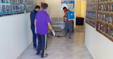 شباب قرية الروضة بشمال سيناء ينفذون مبادرة تعقيم عددا من المنشآت.. صور