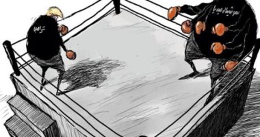 كاريكاتير صحيفة سعودية.. ترامب يواجه شبح السوشيال ميديا