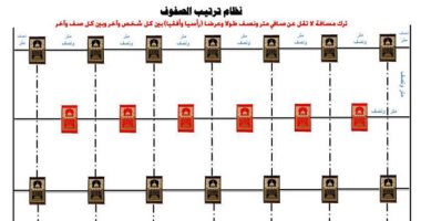 شاهد.. مخطط ترتيب صفوف المصلين تمهيدا لفتح المساجد