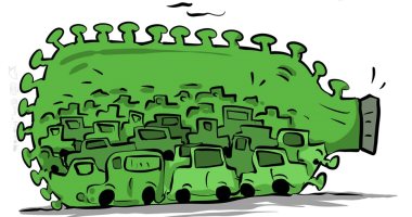 كاريكاتير صحيفة كويتية.. التجمعات مركز تفشى كورونا 