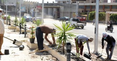  مدينة الزقازيق تتجمل باللون الأخضر وزهور على ممشاها السياحى.. صور