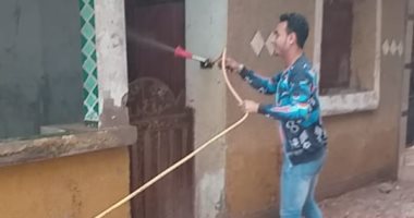 شباب قرية الرملية بطنطا يطهرون الشوارع ضد فيروس كورونا