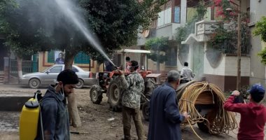 شباب قرية الحاكمية بمحافظة الدقهلية يطهرون الشوارع ضد كورونا