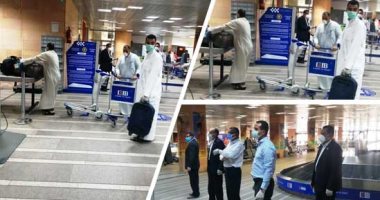 بعد توقف الرحلات 3 شهور.. مطار الأقصر يستقبل أول رحلة دولية بعودة 136 مصريا عالقا بدولة الكويت.. رجال الجمارك يساهمون فى تسهيل جميع الإجراءات للمسافرين.. وتطبيق الإجراءات الوقائية ووضع علامات إرشادية.. صور
