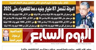 87 مليار جنيه دعما للكهرباء حتى 2025.. غدا بـ"اليوم السابع"