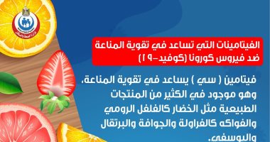 إنفوجراف.. الصحة تكشف اهمية الفيتامينات لتقوية المناعة منعا لعدوى كورونا