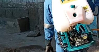 شباب قرية شبلنجة فى القليوبية يواجهون فيروس كورونا بتعقيم الشوارع والمنازل