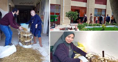 صور.. مدارس كفر الشيخ فى عصر كورونا.. إنتاج المشروم وعسل النحل وزراعة خضراوات وتوزيع شنط غذائية على الطلاب الأكثر احتياجا مجانا.. وتصنيع واقى الوجه والأقنعة واستقبال أصحاب المعاشات واستمرار التطهير والتعقيم
