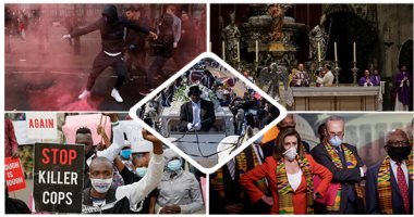 أحداث العالم هذا الأسبوع × 100 صورة.. أصداء مقتل فلويد تواصل الهيمنة.. دفن الجثمان فى هيوستين.. وديمقراطيو الكونجرس يركعون تكريما له.. وبريطانيون يشتبكون مع الشرطة بلندن..  وفقراء كينيا يحتجون ضد العنصرية