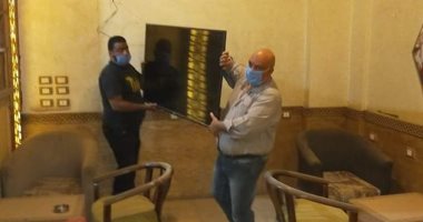 إغلاق كافيه ومحل بلايستيشن والتحفظ على الأجهزة بمدينة بنى سويف.. صور