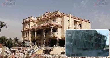صور.. إزالات الفلل والقصور.. يد القانون تقتص من المخالفين فى الجيزة.. إزالة قصور تطل على الأهرامات ملحق بها مبان للخدم وحدائق وحمامات سباحة.. وتسوية 28 فيلا و4 قصور فاخرة على النيل بالأرض فى أكبر موجة إزالات
