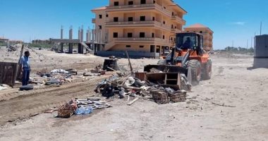 حملات نظافة وإزالة تعديات بالامتداد العمرانى فى رأس البر