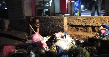 صور.. رفع النفايات الطبية الملقاة بالطريق العام بالمحلة 