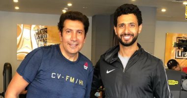 تدريبات الجيم تجمع أحمد عادل والفنان هاني رمزي في توقف كورونا