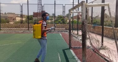 شباب قرية نجيلة بشمال سيناء يعقمون المكتبة والمنشأت الحكومية والمحلات