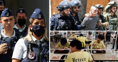 صور.. العالم هذا المساء.. مظاهرات فلسطينية ضد خطة الاحتلال الإسرائيلى لضم أجزاء من الضفة الغربية.. الشرطة فى بلجيكا تتظاهر ضد الشعب .. فواصل زجاجية على طاولات مطاعم سنغافورة لضمان التباعد الاجتماعى