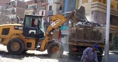 حملة لرفع تراكمات القمامة وصيانة الأعمدة بحى ثان المحلة.. صور
