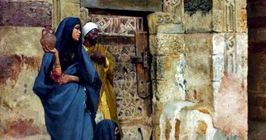 100  لوحة عالمية... "عائلة أمام الباب" صورة تقليدية لأسرة مصرية