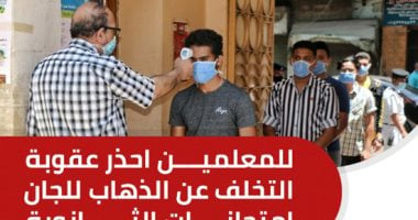 إنفوجراف.. للمعلمين.. احذر عقوبة التخلف عن الذهاب للجان امتحانات الثانوية