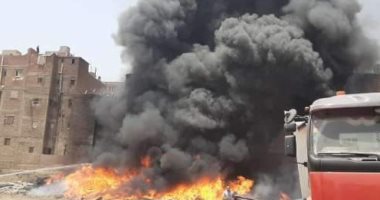 الدفع ب4 سيارات للسيطرة على حريق فى شبرا الخيمة