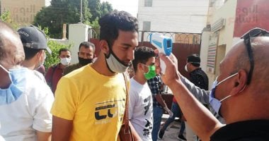 بدء دخول طلاب الثانوية العامة لجان الامتحانات بأوسيم وتطبيق الإجراءات الوقائية