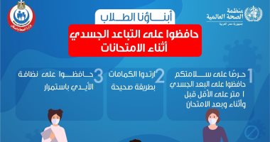 "الصحة" تكشف تعليمات التباعد الاجتماعى للطلاب للحماية من عدوى كورونا 