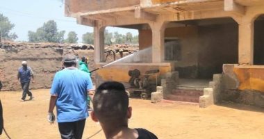 مياه المنوفية: الدفع بـ3 نافورى و 1500 لتر مواد مطهرة لتطهير كفر العجايزة